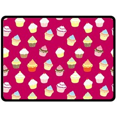 Cupcakes Pattern Double Sided Fleece Blanket (large)  by Valentinaart