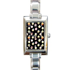 Cupcakes Pattern Rectangle Italian Charm Watch by Valentinaart