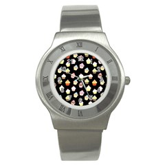 Cupcakes Pattern Stainless Steel Watch by Valentinaart