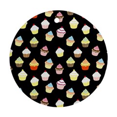 Cupcakes Pattern Round Ornament (two Sides) by Valentinaart