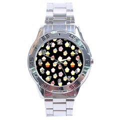 Cupcakes Pattern Stainless Steel Analogue Watch by Valentinaart