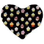 Cupcakes pattern Large 19  Premium Heart Shape Cushions Front