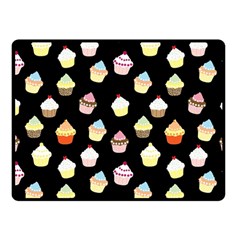 Cupcakes Pattern Double Sided Fleece Blanket (small)  by Valentinaart