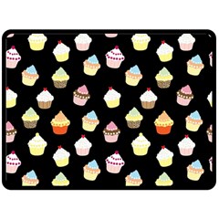 Cupcakes Pattern Double Sided Fleece Blanket (large)  by Valentinaart