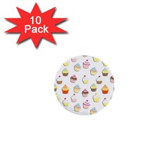 Cupcakes Pattern 1  Mini Buttons (10 Pack)  by Valentinaart