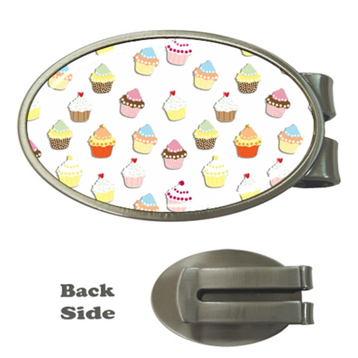 Cupcakes pattern Money Clips (Oval) 