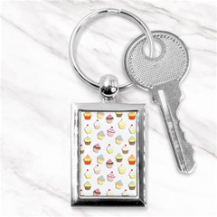 Cupcakes Pattern Key Chains (rectangle)  by Valentinaart