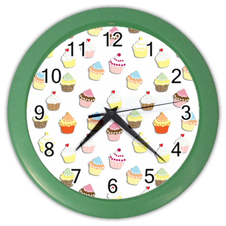 Cupcakes pattern Color Wall Clocks