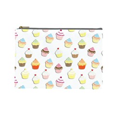 Cupcakes Pattern Cosmetic Bag (large)  by Valentinaart