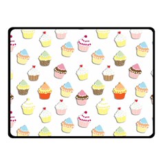 Cupcakes Pattern Double Sided Fleece Blanket (small)  by Valentinaart