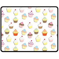 Cupcakes Pattern Double Sided Fleece Blanket (medium)  by Valentinaart