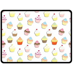 Cupcakes Pattern Double Sided Fleece Blanket (large)  by Valentinaart