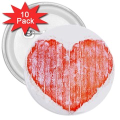 Pop Art Style Grunge Graphic Heart 3  Buttons (10 Pack)  by dflcprints