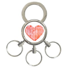 Pop Art Style Grunge Graphic Heart 3-ring Key Chains by dflcprints