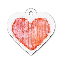 Pop Art Style Grunge Graphic Heart Dog Tag Heart (one Side) by dflcprints