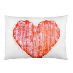 Pop Art Style Grunge Graphic Heart Pillow Case by dflcprints