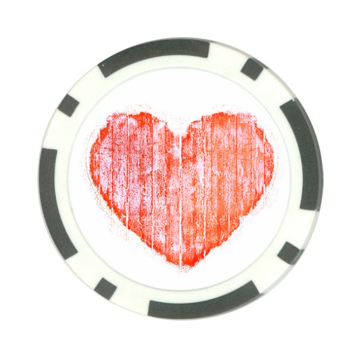 Pop Art Style Grunge Graphic Heart Poker Chip Card Guard (10 pack)