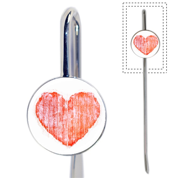 Pop Art Style Grunge Graphic Heart Book Mark