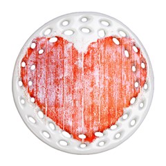 Pop Art Style Grunge Graphic Heart Round Filigree Ornament (two Sides) by dflcprints