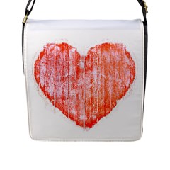 Pop Art Style Grunge Graphic Heart Flap Messenger Bag (l)  by dflcprints