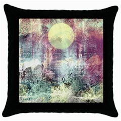 Frosty Pale Moon Throw Pillow Case (black) by digitaldivadesigns