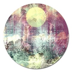 Frosty Pale Moon Magnet 5  (round) by digitaldivadesigns