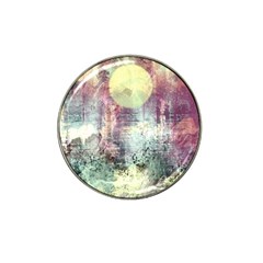 Frosty Pale Moon Hat Clip Ball Marker by digitaldivadesigns