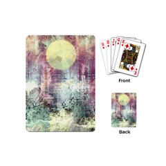 Frosty Pale Moon Playing Cards (mini)  by digitaldivadesigns