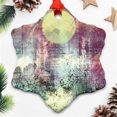 Frosty Pale Moon Ornament (snowflake) by digitaldivadesigns