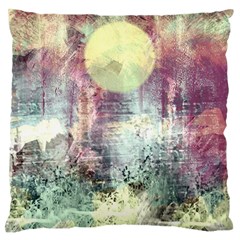 Frosty Pale Moon Large Flano Cushion Case (one Side) by digitaldivadesigns