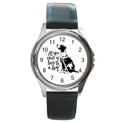 Dog Person Round Metal Watch by Valentinaart