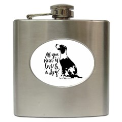 Dog Person Hip Flask (6 Oz) by Valentinaart