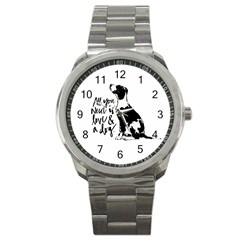 Dog Person Sport Metal Watch by Valentinaart