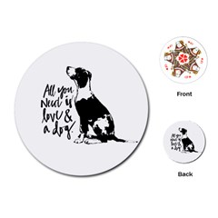 Dog Person Playing Cards (round)  by Valentinaart