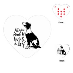 Dog Person Playing Cards (heart)  by Valentinaart