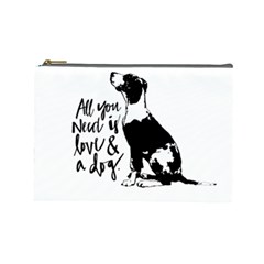 Dog Person Cosmetic Bag (large)  by Valentinaart