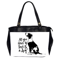 Dog Person Office Handbags (2 Sides)  by Valentinaart