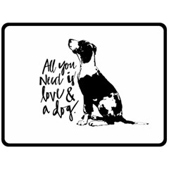 Dog Person Fleece Blanket (large)  by Valentinaart