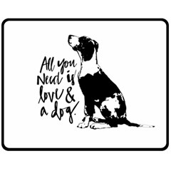 Dog Person Fleece Blanket (medium)  by Valentinaart