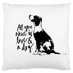 Dog Person Large Cushion Case (two Sides) by Valentinaart