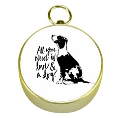 Dog Person Gold Compasses by Valentinaart