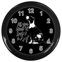 Dog Person Wall Clocks (black) by Valentinaart