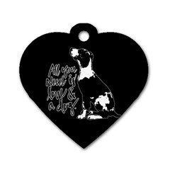 Dog Person Dog Tag Heart (two Sides) by Valentinaart