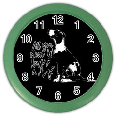 Dog Person Color Wall Clocks by Valentinaart