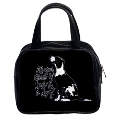 Dog Person Classic Handbags (2 Sides) by Valentinaart