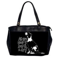 Dog Person Office Handbags (2 Sides)  by Valentinaart