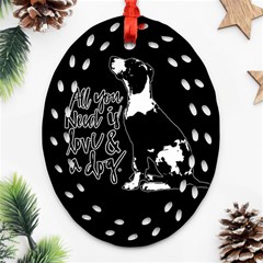 Dog Person Oval Filigree Ornament (two Sides) by Valentinaart