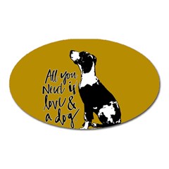 Dog Person Oval Magnet by Valentinaart