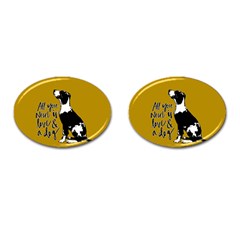 Dog Person Cufflinks (oval) by Valentinaart