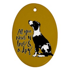 Dog Person Oval Ornament (two Sides) by Valentinaart